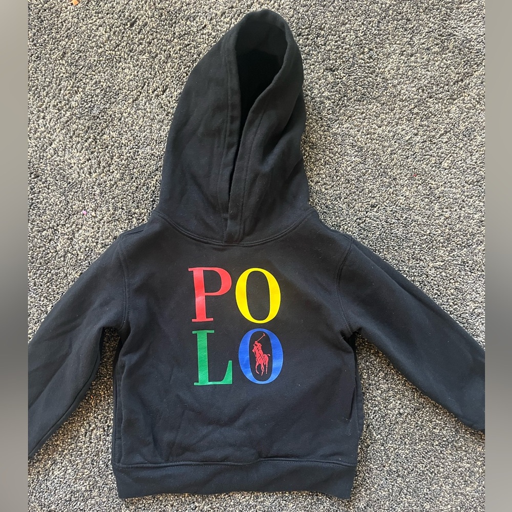 Polo by Ralph Lauren Kids Multicolor Logo Black Hoodie
